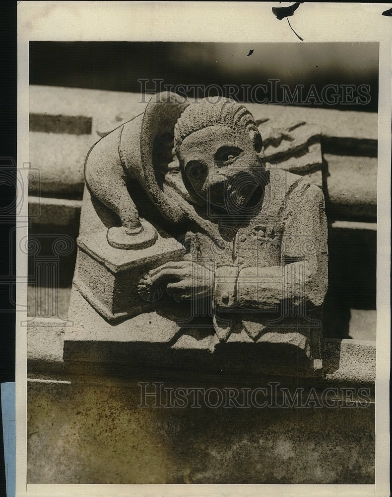 1927 Press Photo Princeton University in N.J., gargoyles for Grad bldg - Historic Images