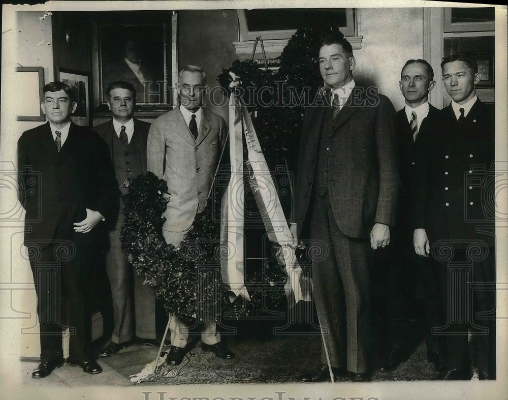 1926 Press Photo Commander Fred Stover, Curtis Dwight Wilbur, Gen. J. LeJeune - Historic Images