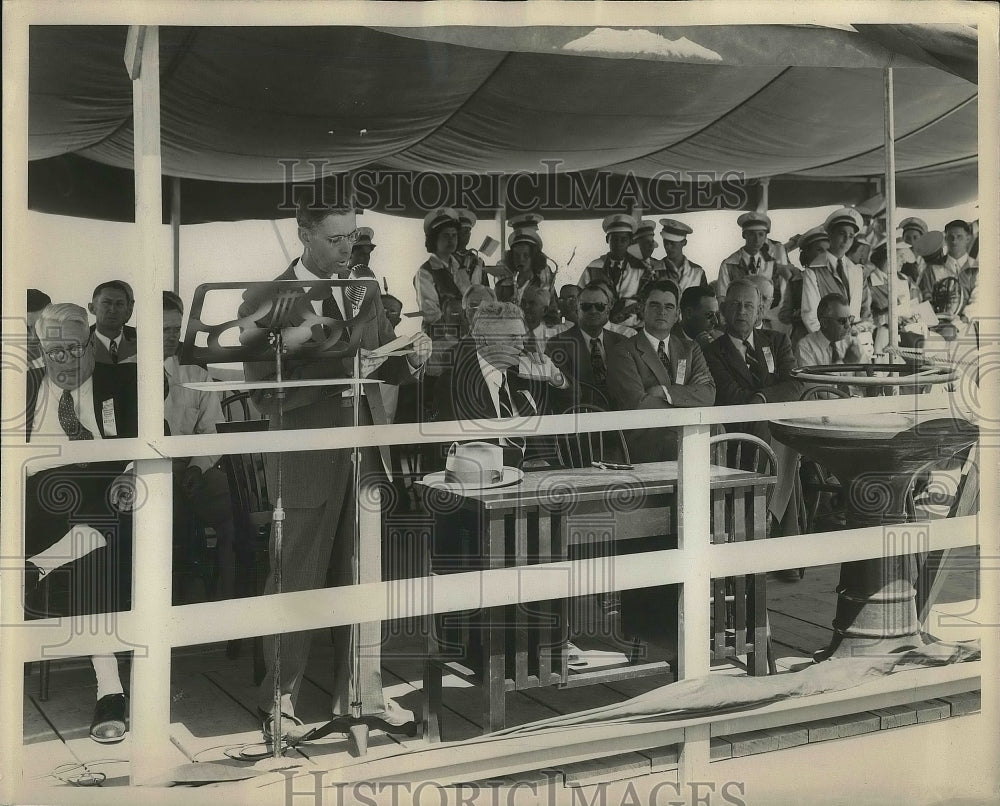 1944 Press Photo Judge Harold eastman at Madera Canal dedication - Historic Images
