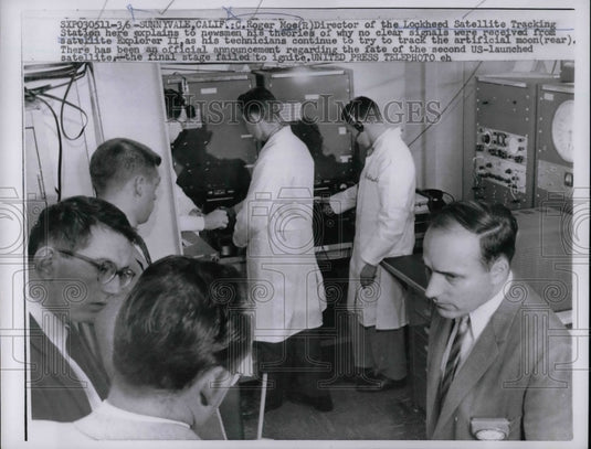 1958 Director C.Roger Moe of the Lockhead Satellite tracking Station - Historic Images