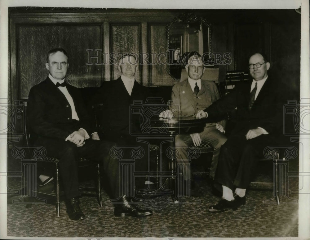 1930 Press Photo Sen. R.B. Howell, Adm. R. Coontz, Sen. J. Kendrick, Sen. Thomas - Historic Images