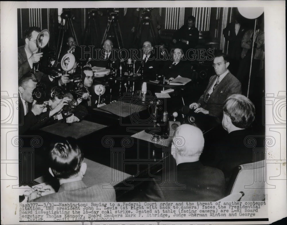 1948 Press Photo Federal Court Order Unn President John L Lewis Mark Ethridge - Historic Images