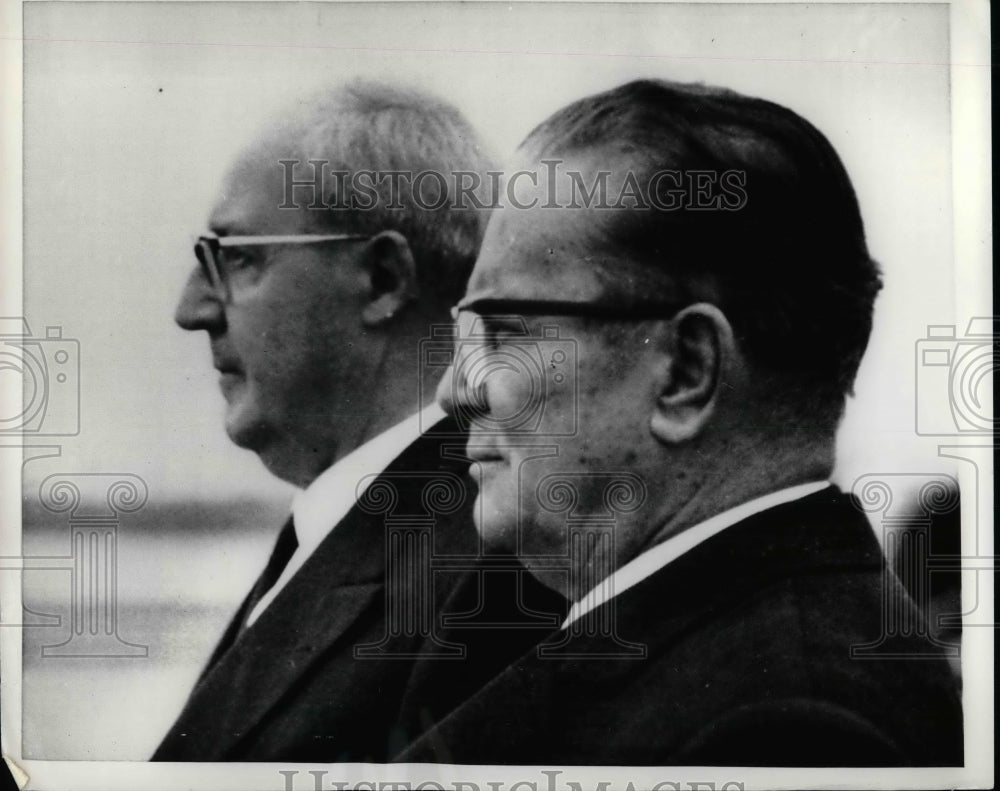 1969 Press Photo Italian President Giuseppe Saragat & Yogoslavia's Pres. Tito-Historic Images