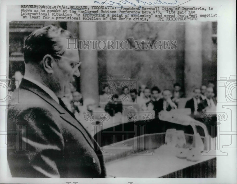 1961 Press Photo President Marshall Tito of Yugoslavia at the UN - nea37164-Historic Images