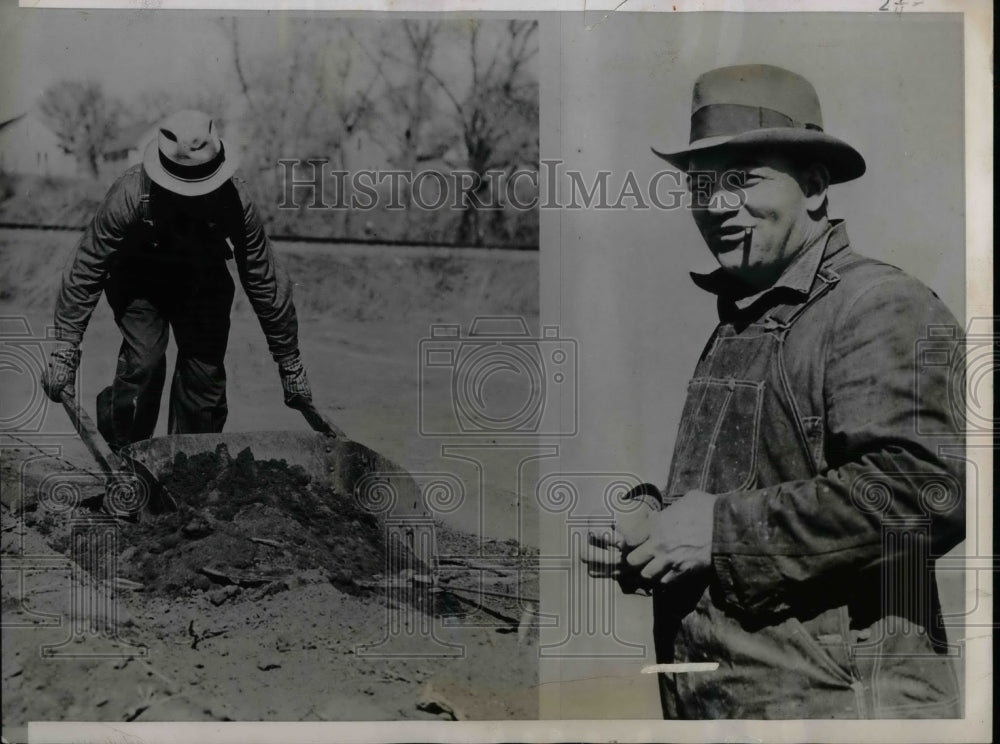 1938 Press Photo Carl Harvey Turns Truck Into Mining Device-Historic Images