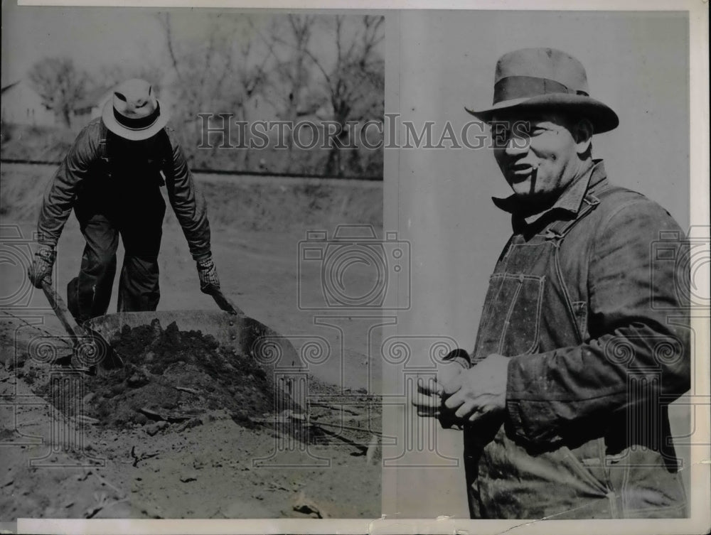 1938 Press Photo Carl Harvey Turns Truck Into Mining Device - Historic Images