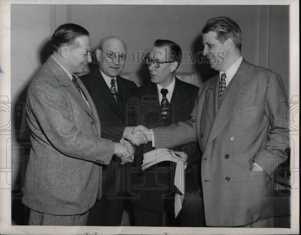 1950 Press Photo RR exec FJ Goebel,LW Hornung,FA O&#39;Neill &amp; E wards - nea37282 - Historic Images