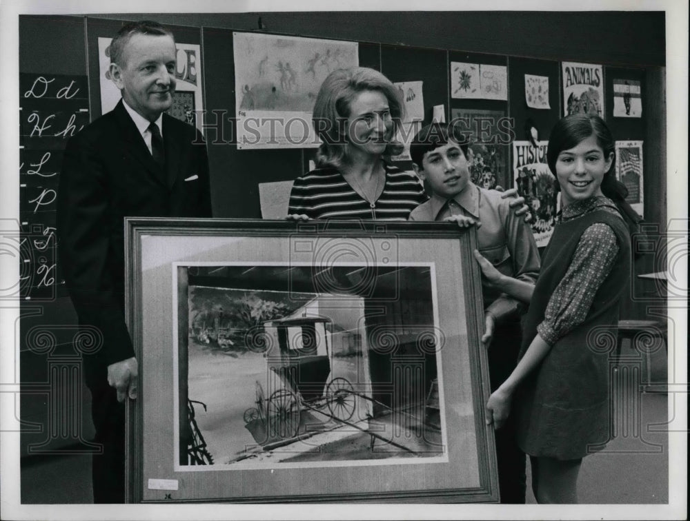 Artist Frorian Lawton at Bryden School with Mrs I Hart  - Historic Images
