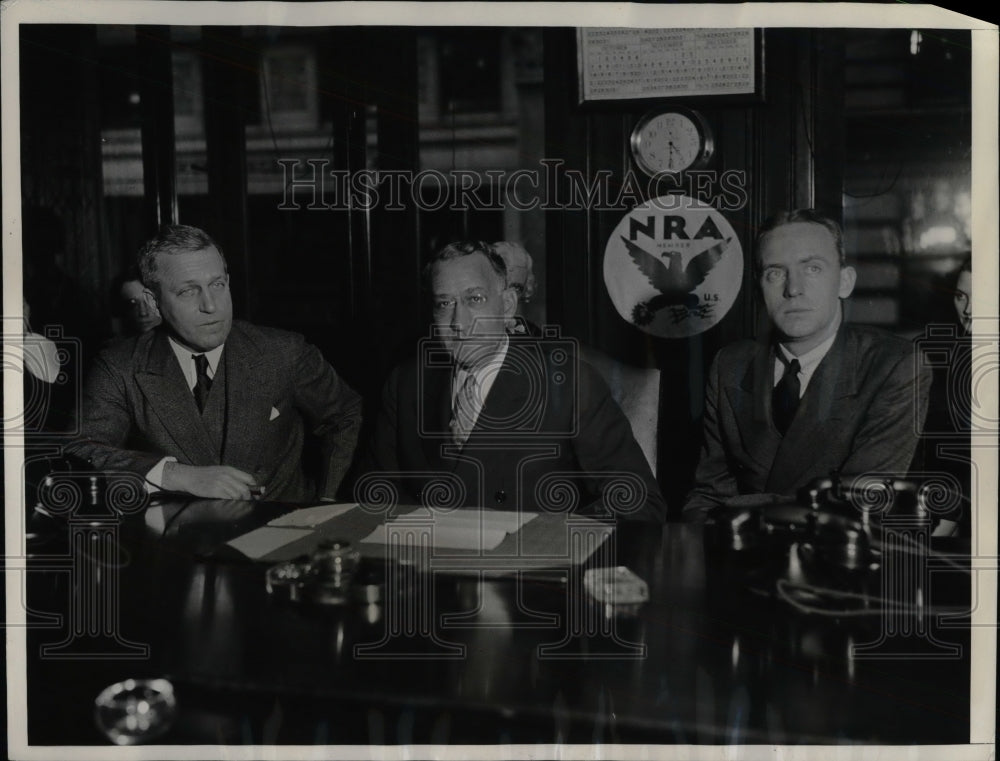 1934 Press Photo Lloyd P. Strycker, Henry F. Wolff, Thomas J. Donovan, NRA - Historic Images