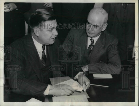 1937 Press Photo George Harrison, AFLCIO, Philip Murray, Steel Workers, Unions - Historic Images