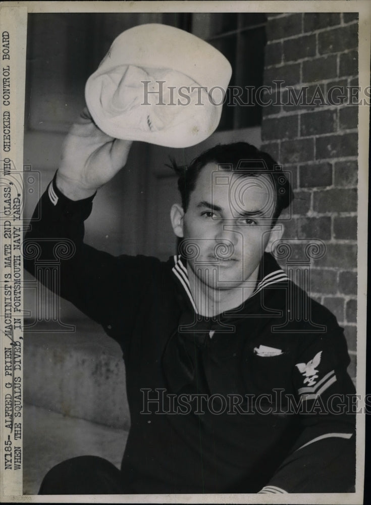 1939 Press Photo Alfred G. Prien, Machinist&#39;s Mate 2nd Class - Historic Images