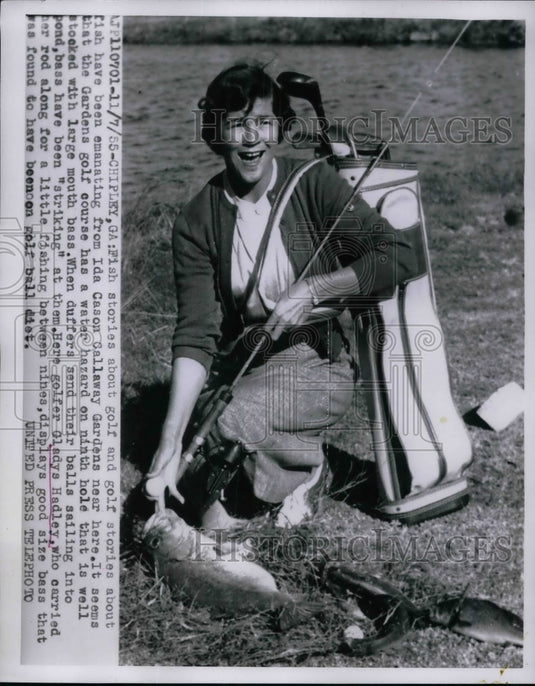 1955 Press Photo Gladys Hadley, Golfer, Ida Cason Callaway Gardens Golf Course - Historic Images