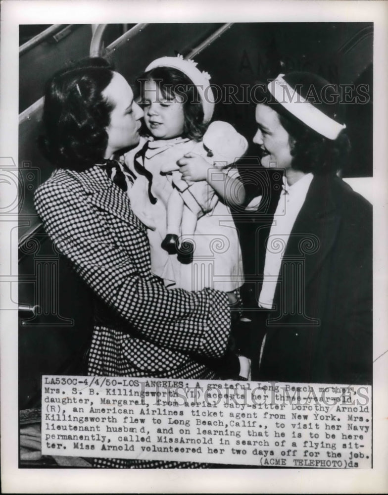 1950 Mrs. S.B. Killingworth, Daughter Margaret, Dorothy Arnold - Historic Images