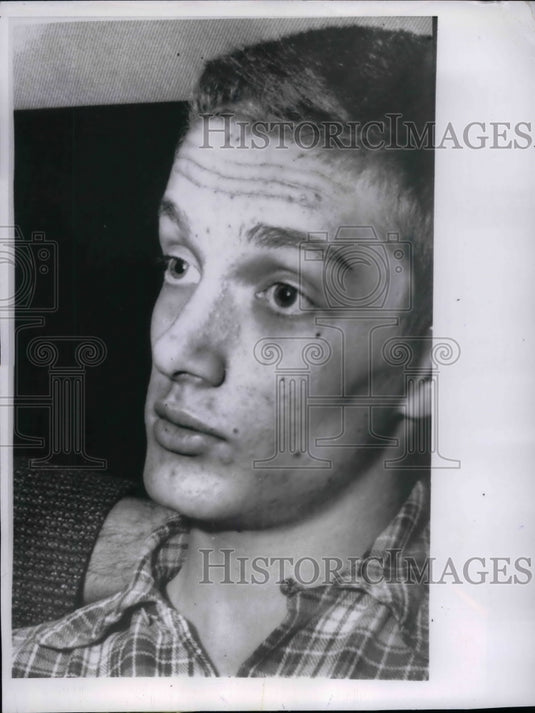 1958 Press Photo Carl Eder, Suspect for the Slaying of Mother and Four Children - Historic Images