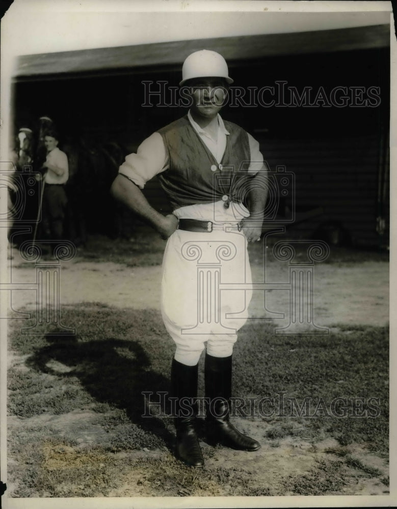 1928 Press Photo Argentine Polo Player Manuel Andrada At Practice - nea37870 - Historic Images