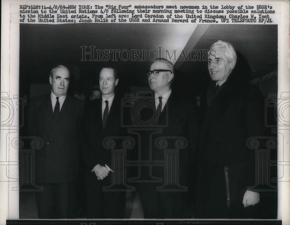 1969 Press Photo Big Four Ambassadors Meet Russia, US, United Kingdom &amp; France - Historic Images