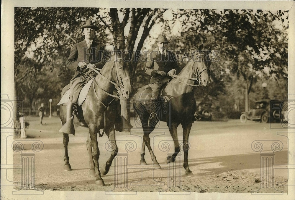 1923 Press Photo C. Bascom Slemp, Commander Joel T. Boone, Pres. Coolidge&#39;s Aids - Historic Images