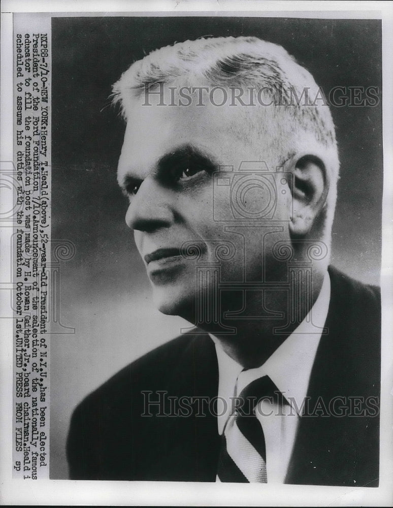 1956 Henry T. Heald, President of N.Y.U., Pres. of Ford Foundation - Historic Images