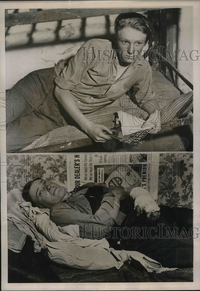 1938 Press Photo Delmar Morris Injures Hugo Theden in Gun Trap, Missouri - Historic Images