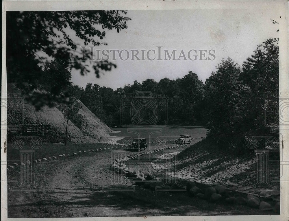 1935 Winding Road Leading to Picnic Grounds in Unknown National Park - Historic Images