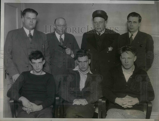 1934 Press Photo Suspects In Murder & Robbery of Taxi Cab Driver - nea38453 - Historic Images