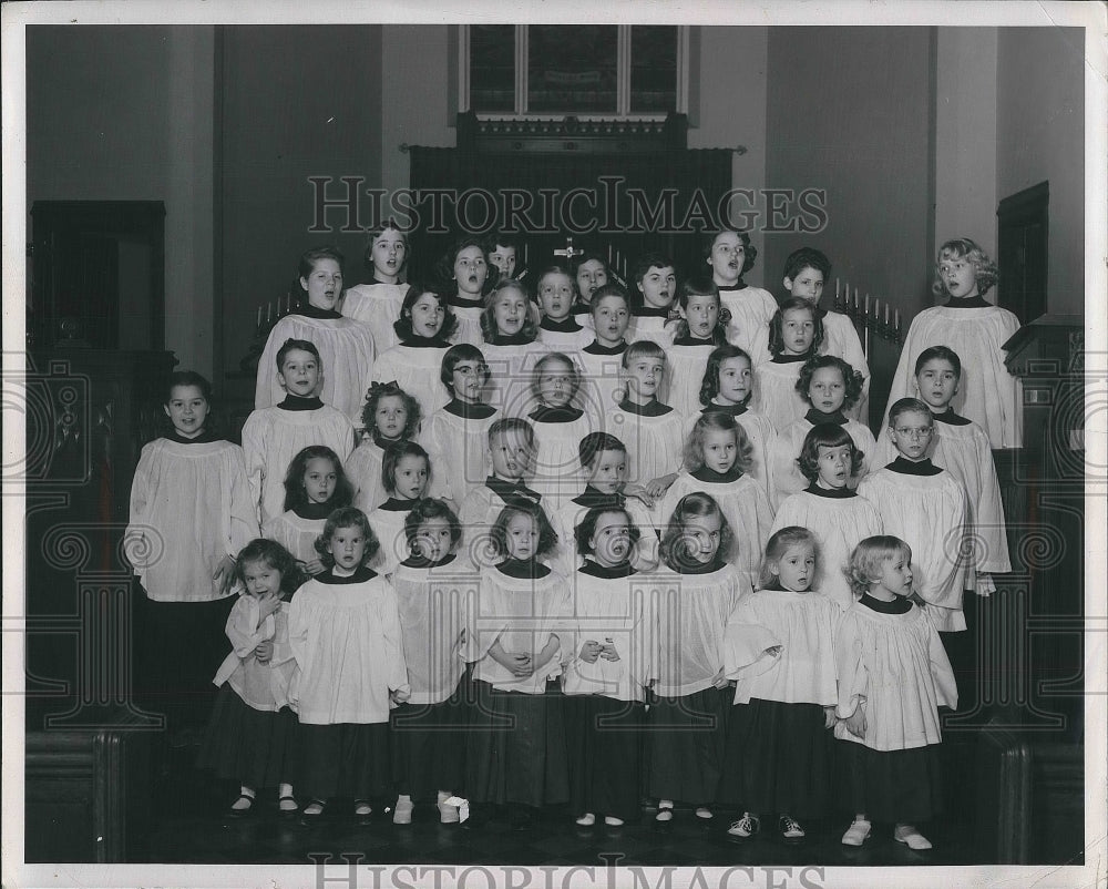 1954 Press Photo Cherub and Junior Choir First Lutheran Church Mrs. Gleen Shakle - Historic Images