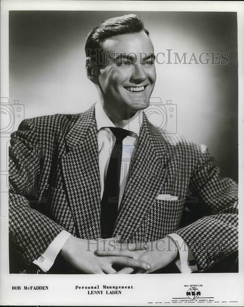 1954 Press Photo Bob McFadden, Singer and Actor, "Personal Management" - Historic Images