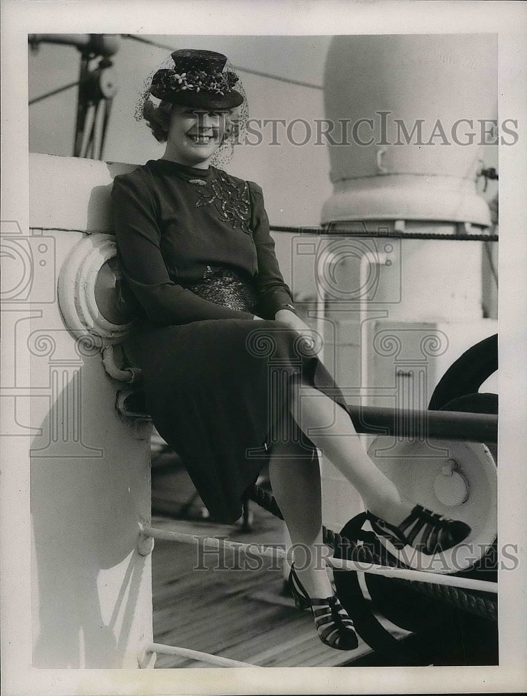 1939 Press Photo Britain Beauty Queen Miss Edith Hammond In New York - nea38954 - Historic Images