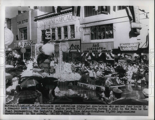1955 Float of Panama Canal Zone in American Legion Parade at Florida - Historic Images