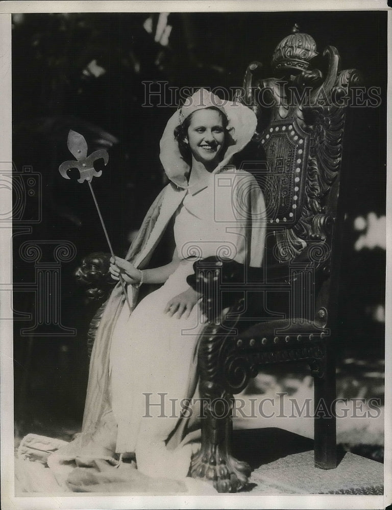 1932 Press Photo Anita Perry of New York Senior Class Queen Miami Beach Fla High - Historic Images