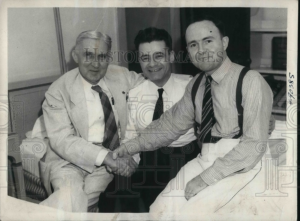 1939 Press Photo John Livers, Gen. Jose Estigarrihia, Frank Mahoney - Historic Images