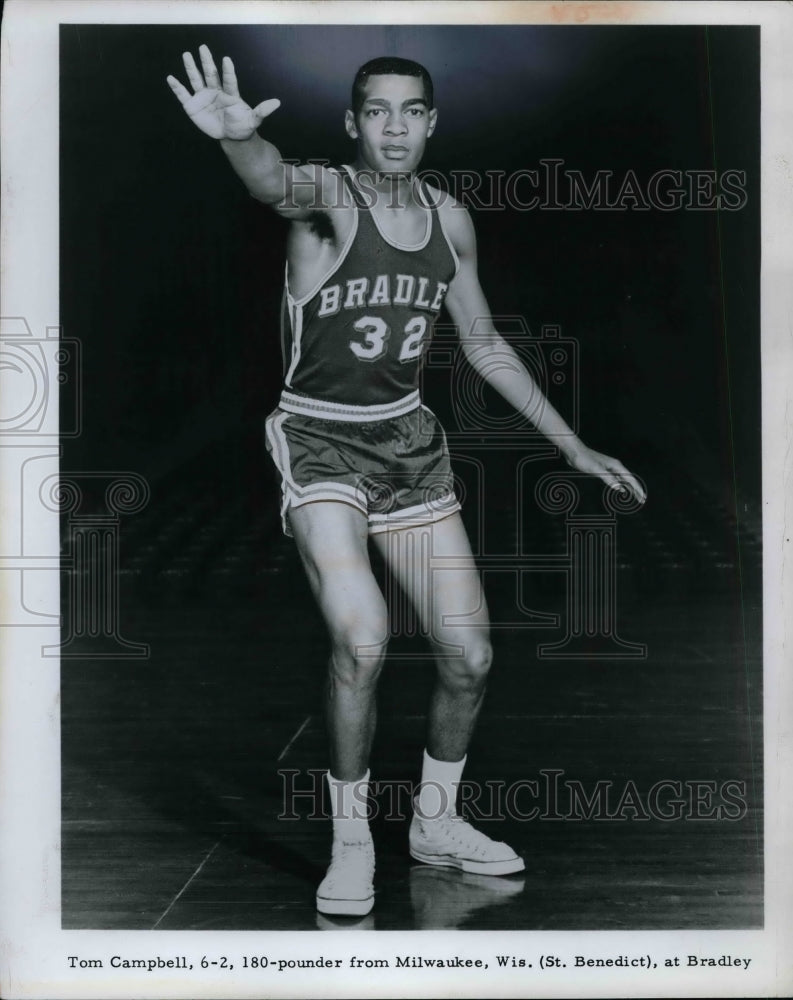 1966 Press Photo Bradley University&#39;s Basketball Standout Tom Campbell - Historic Images