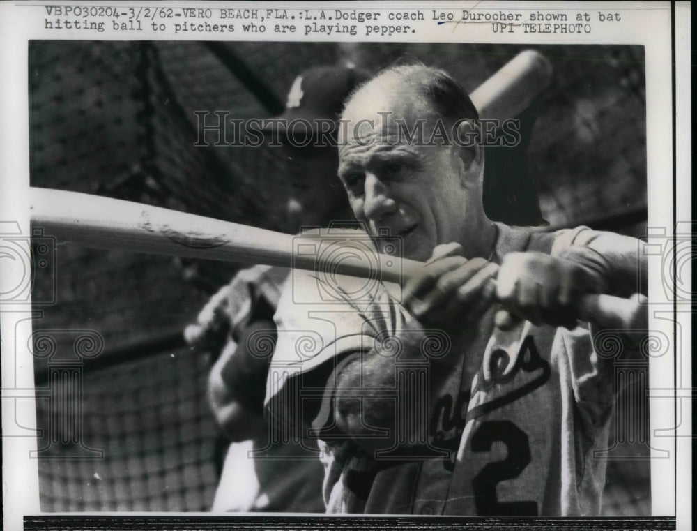 1962 Leo Durocher, Coach of Los Angeles Dodgers  - Historic Images