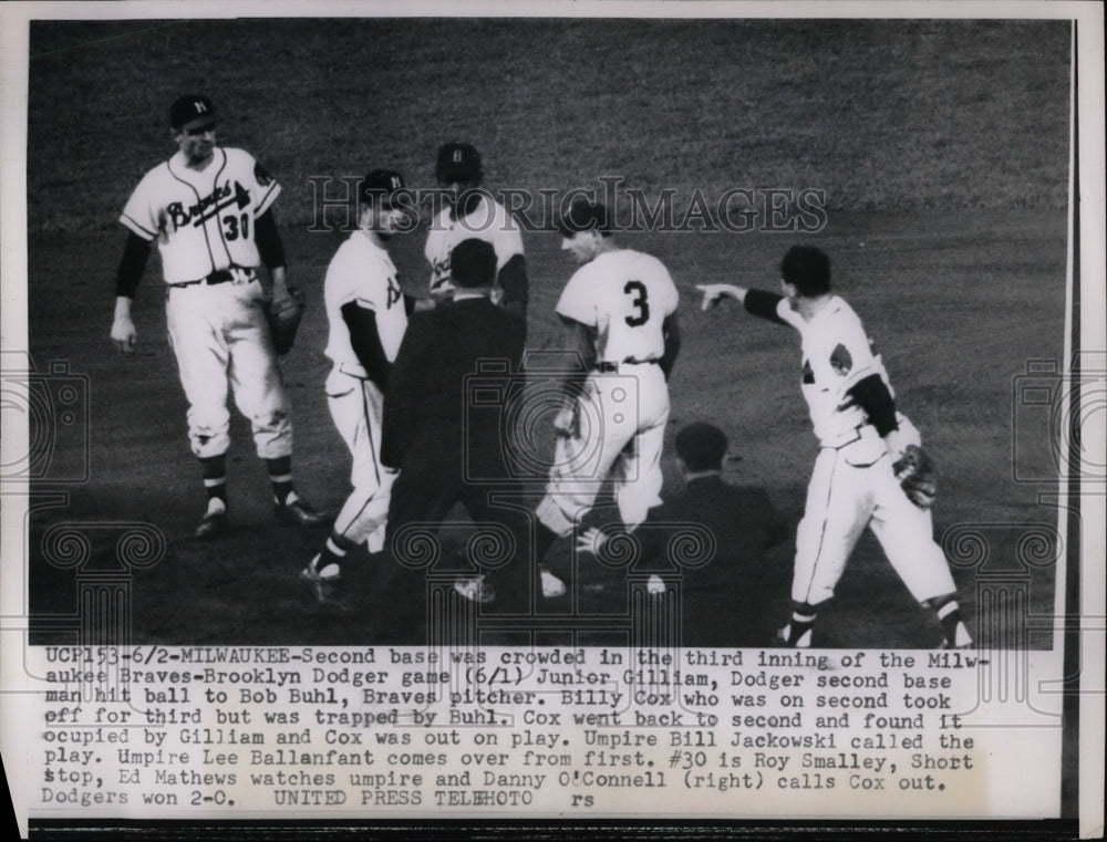 1954 Junior Gilliam of Brooklyn Dodgers  - Historic Images