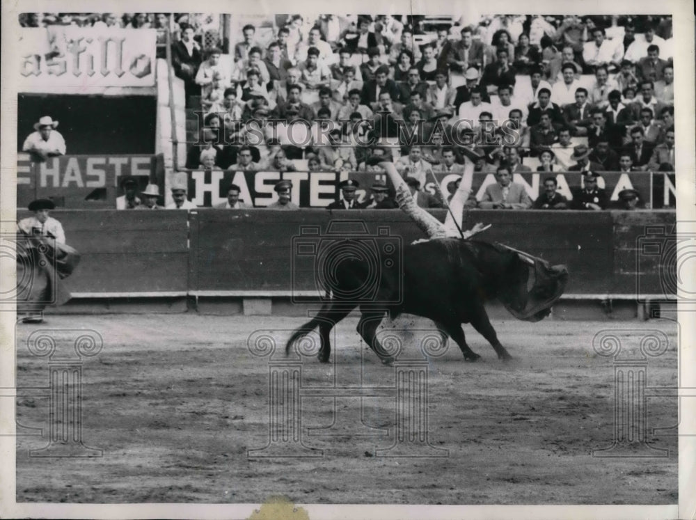 1953 Honorario Rivera Novice Bullfighter Falls Off Bull Mexico City - Historic Images