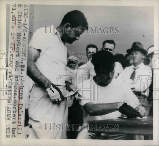 1948 Press Photo Johnny Palmer & Chick Halbert Add Scores In Windstorm - Historic Images