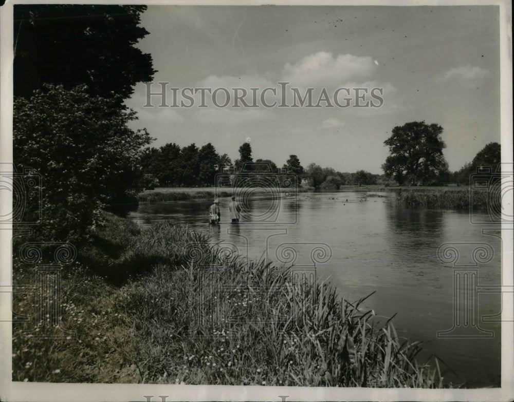 1930 Press Photo Men Cast Fly For Fishing at Famous Houghton Club - nea40379 - Historic Images