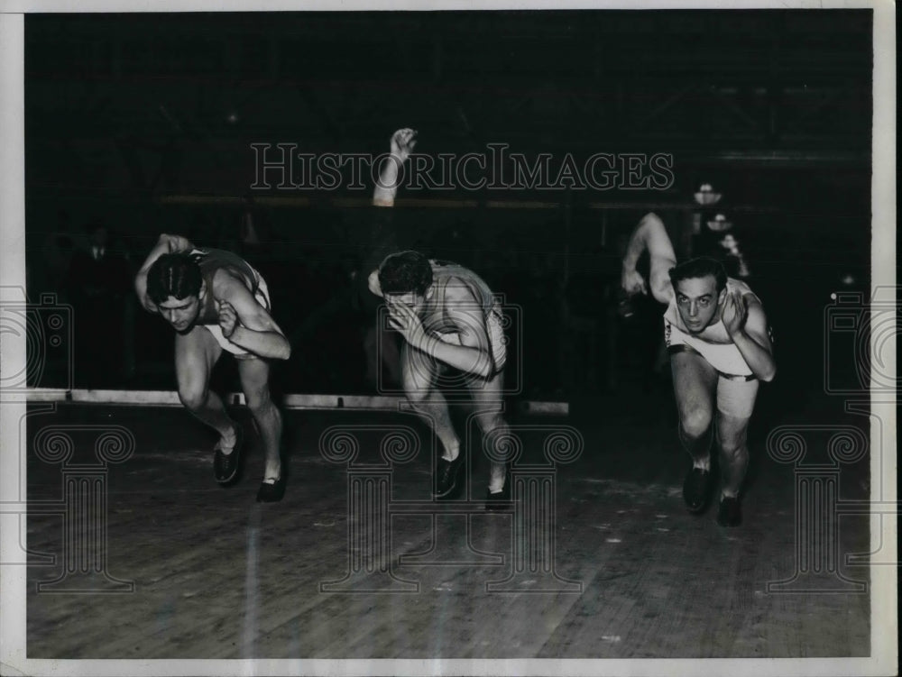 1934 Press Photo John Kunitsky Ed Siegel George Weinstein Indoor Track Columbus - Historic Images