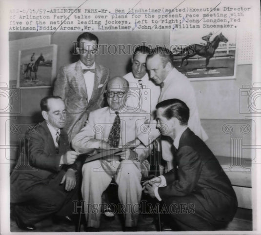 1957 Press Photo Ben Lindheimer Executive Director of Arlington Park - nea40526 - Historic Images