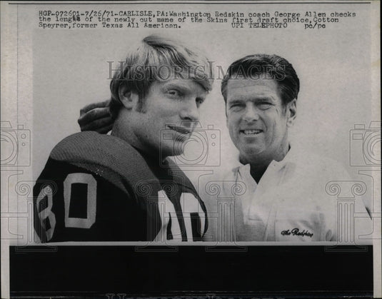 1971 Washington Redskins George Allen Football Texas All American - Historic Images
