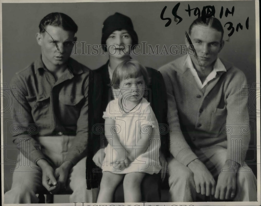 1927 Boots Autley, Mrs. Boots Autley with Pete and Rosie Autley - Historic Images