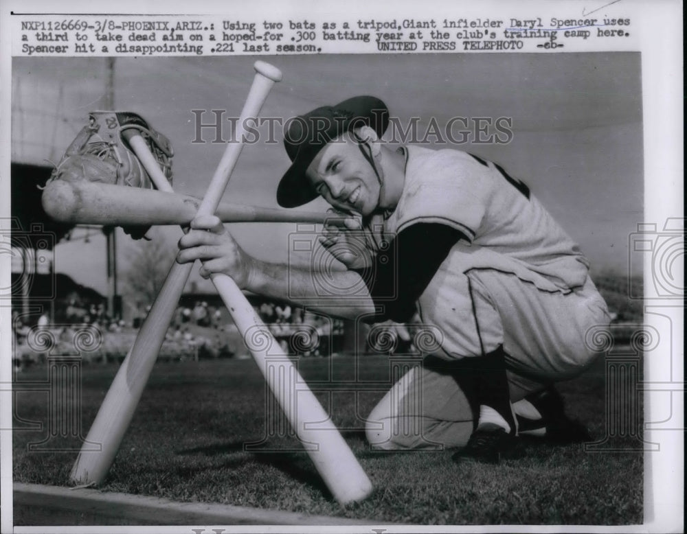 1958 Daryl Spencer at Training Camp, Phoenix, Arizona  - Historic Images