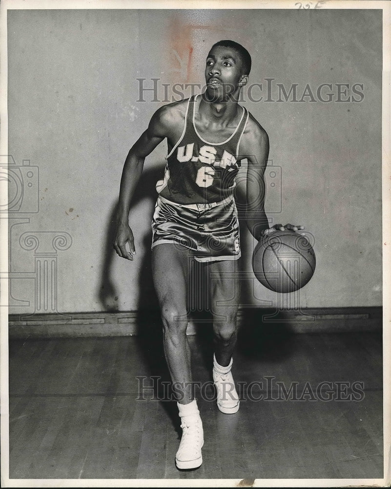 1958 Basketball player posing for a picture - Historic Images