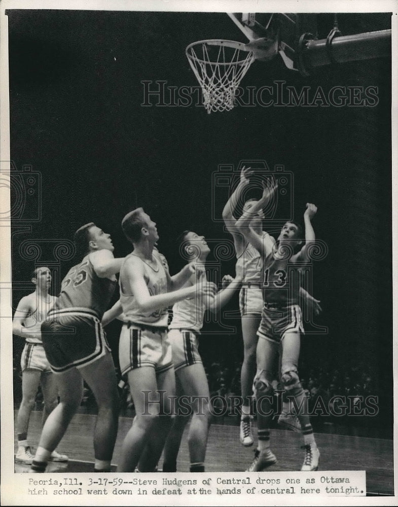 1959 Press Photo Central&#39;s Steve Hudgens Scores Basket - nea41154 - Historic Images