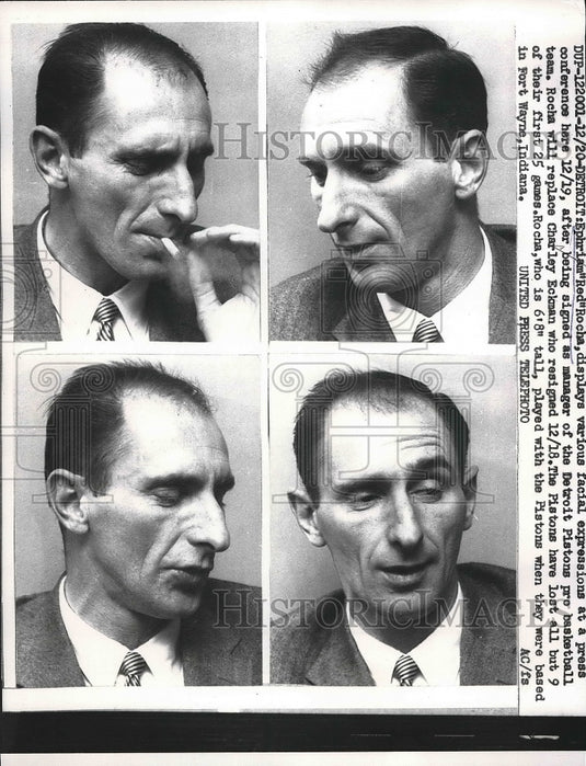 1957 Press Photo Ephriam 'Red' Rocha named manager of Detroit Pistons - Historic Images