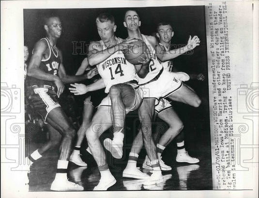 1961 Dave Vandermuelen Wisconsin Iowa Tom harris - Historic Images