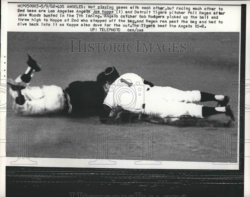 1962 Los Angeles ANgels Joe Koppe Detroit Tigers Bob Rodgers - Historic Images