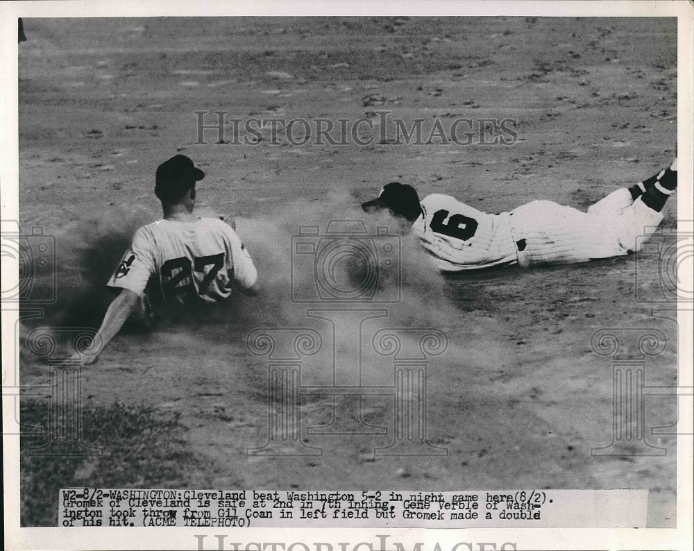 1951 Press Photo Gene Verble Of Washington Senators Takes Throw - nea42991 - Historic Images