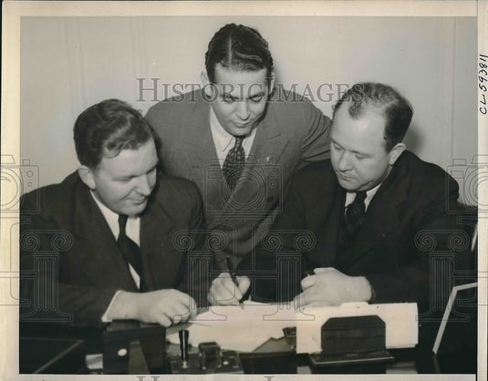 1941 Press Photo Bill Edwards, Western Reserve Univ., Roy Miller, Fred Mandell - Historic Images