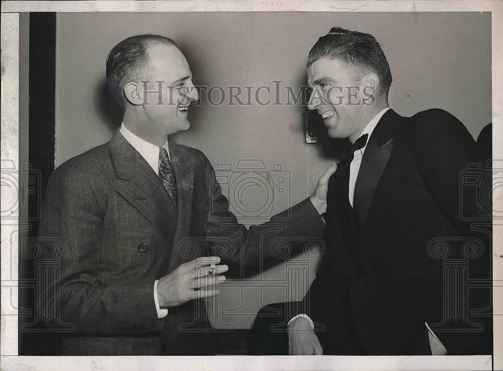 1943 Press Photo Boston Red Sox Herb Pennock & New York Giant Carl Hubbell - Historic Images